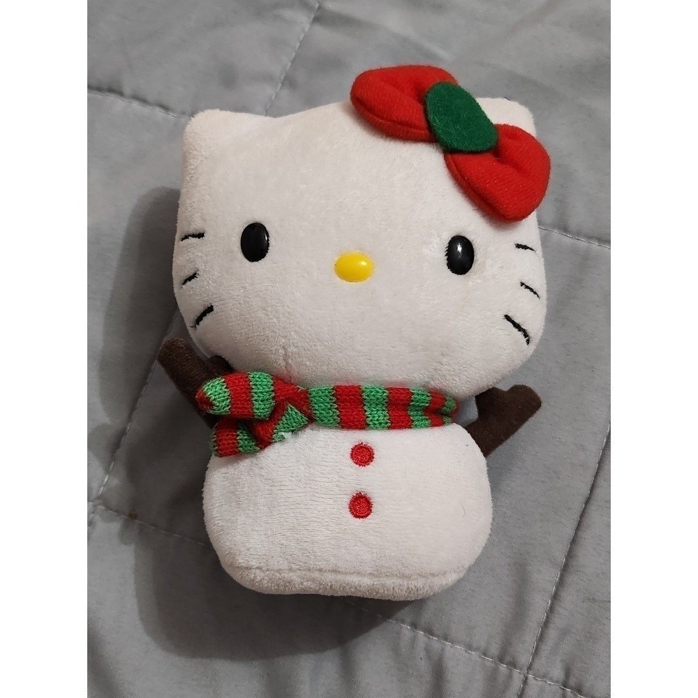 Sanrio Hello Kitty Christmas Plush Bundle Ty Beanie Baby Snowman Holiday Dress